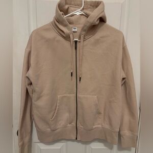 Old Navy Women’s Cream/Light Beige Full Zip Hooded Sweatshirt Size XS